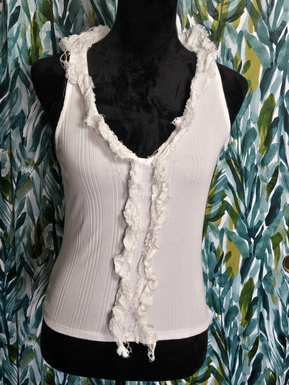 Pilcro V-Neck Ruffle-Front Tank Top - Picture 3 of 9